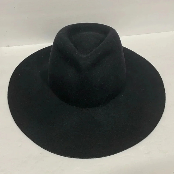 Biltmore by Madewell Black 100% Wool Floppy Brim Fedora Hat - Picture 1 of 10
